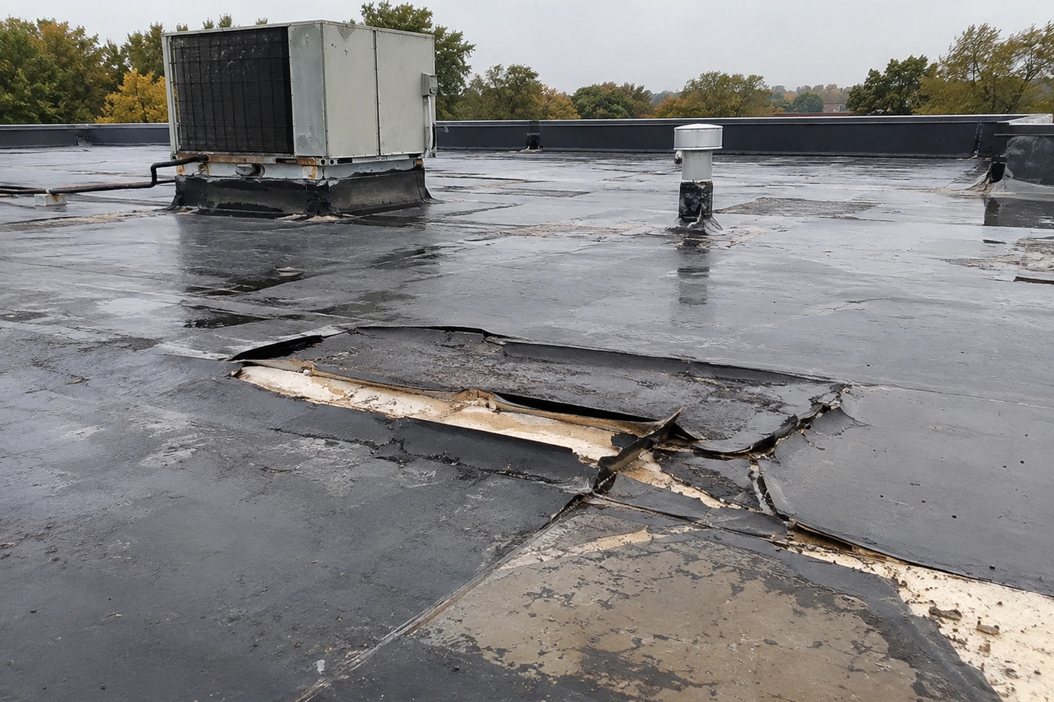 Commercial Snow and Ice Roof Damage Repair in Joliet, IL