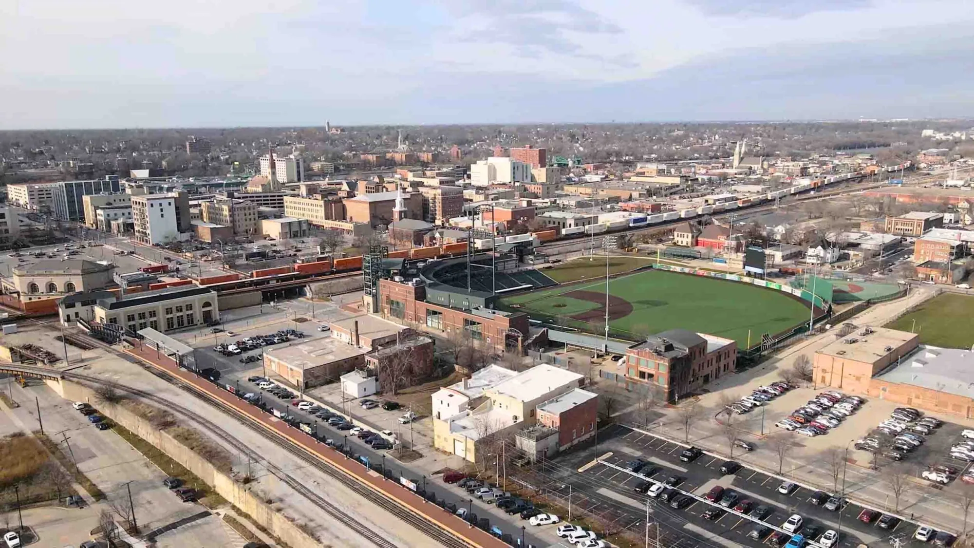 Downtown Joliet from the air